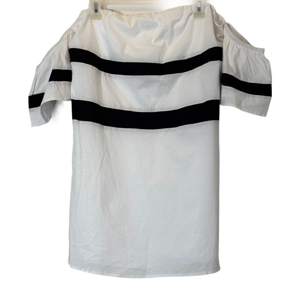 Women's Black and White Stylish Off Shoulders Mini Dress Size L